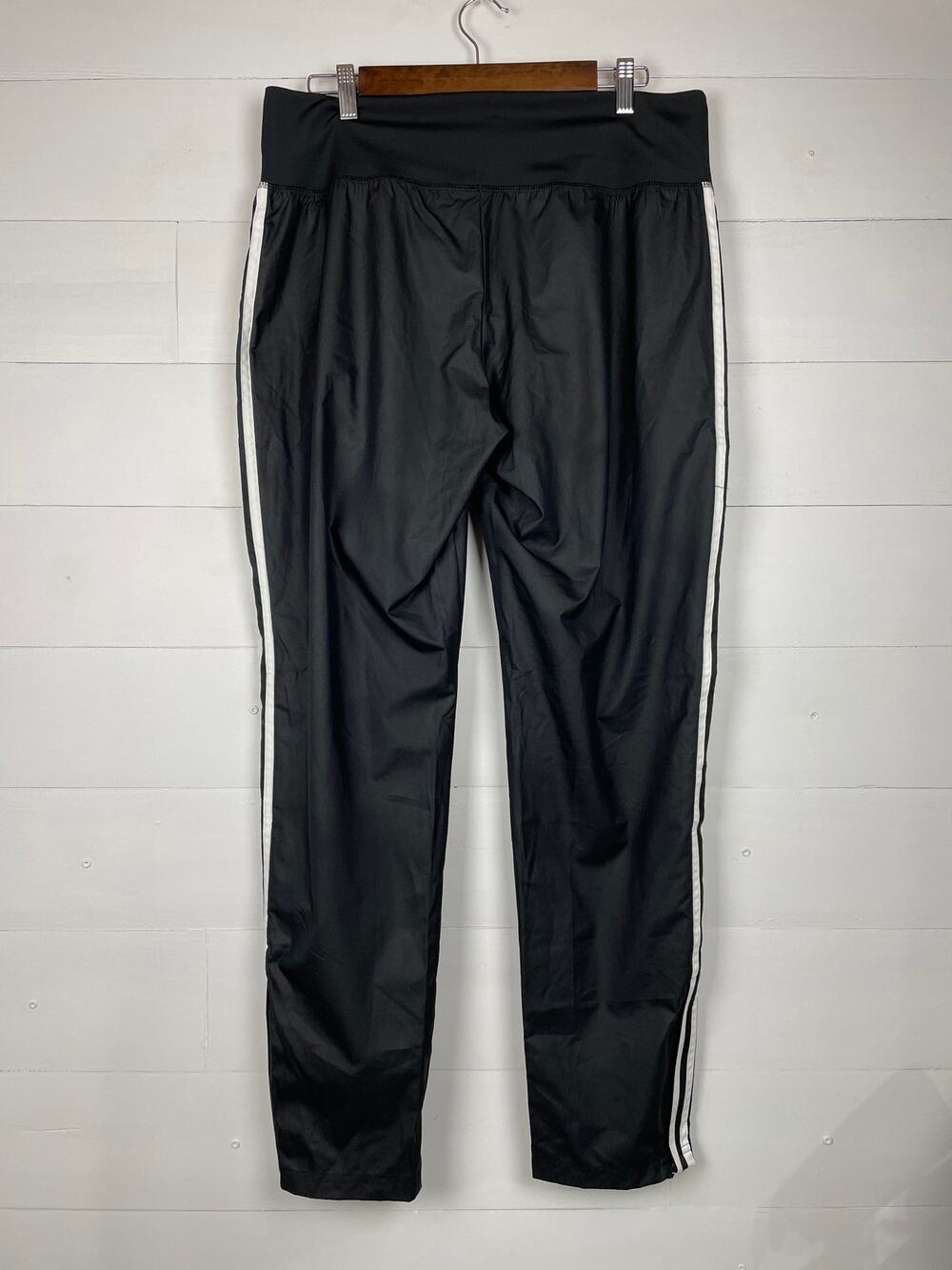 adidas Women's Derby Track Pants Black White Striped Activewear Size L NWT